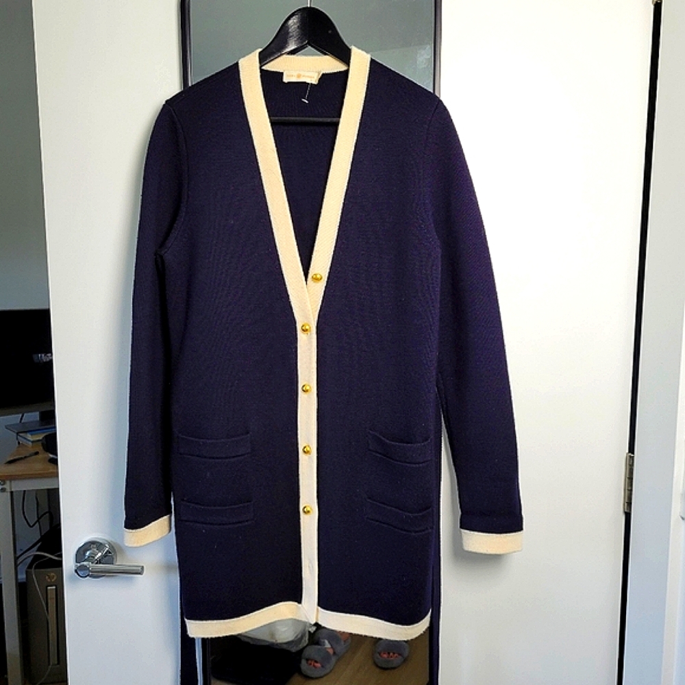 TORY BURCH Sabrina Cardigan In Medium black / Ivory